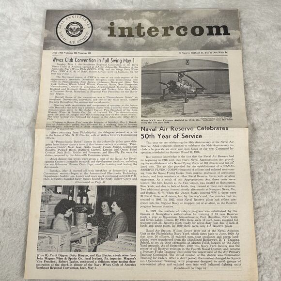 Vintage navy air reserve intercom magazine Linda Vaughn Model Photo Newsletter - Picture 1 of 3